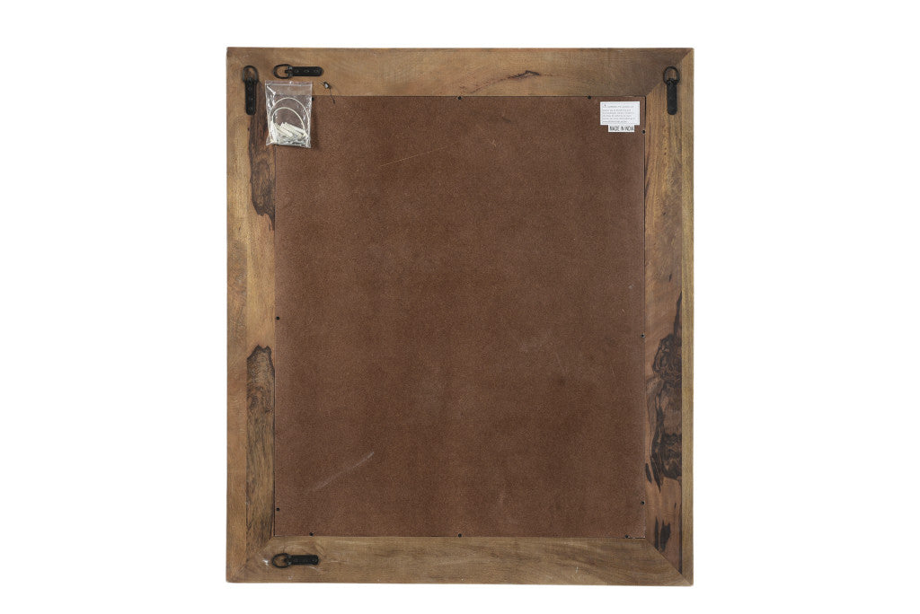 White Solid Wood Framed Accent Mirror
