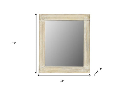 White Solid Wood Framed Accent Mirror