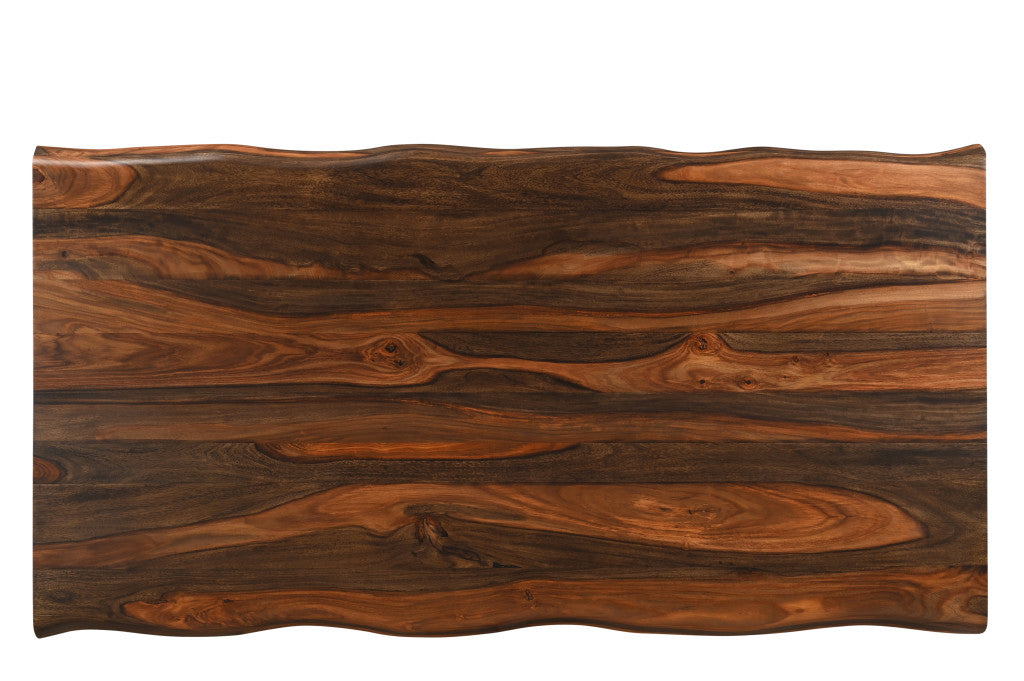 Dark Brown Solid Wood Dining Table