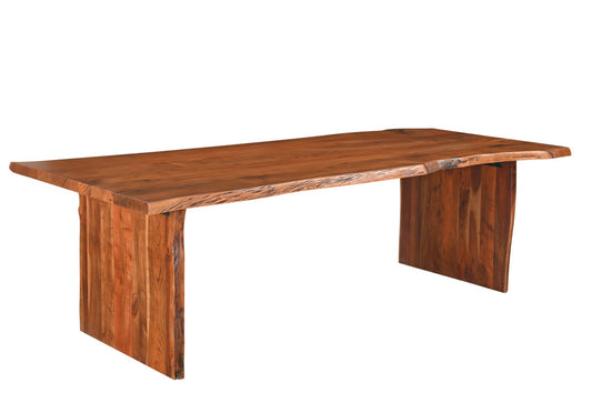 Brown Solid Wood Double Pedestal Base Dining Table