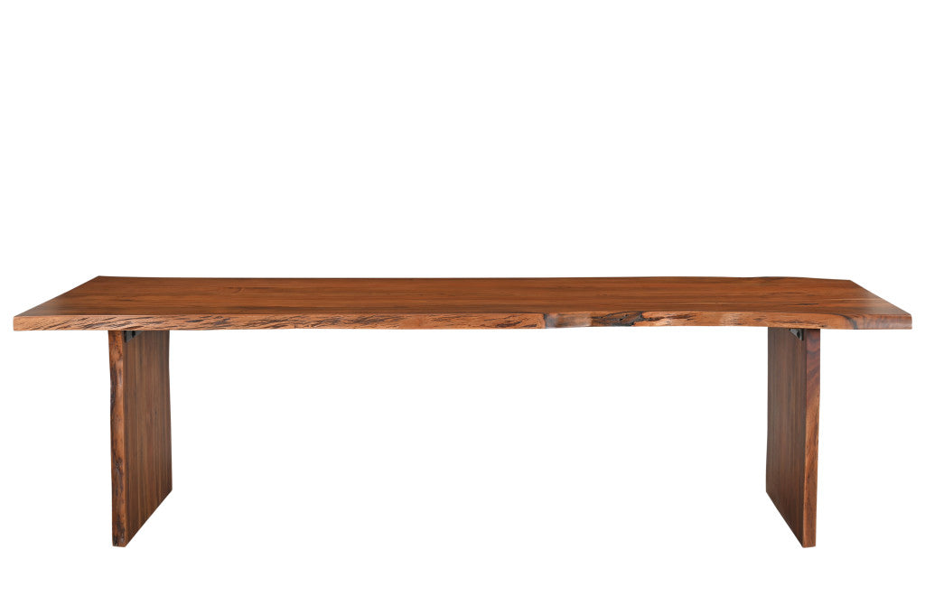 Brown Solid Wood Double Pedestal Base Dining Table