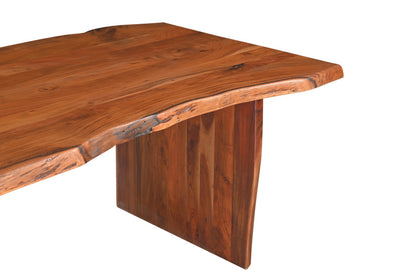Brown Solid Wood Double Pedestal Base Dining Table