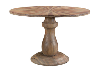 Brown Solid Wood Starburst Dining Table