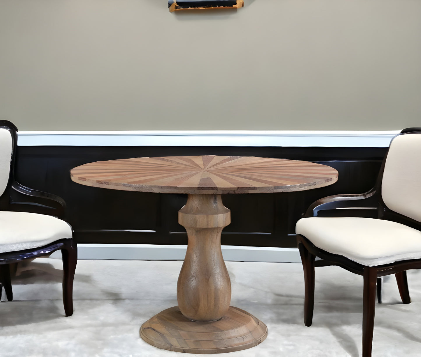 Brown Solid Wood Starburst Dining Table