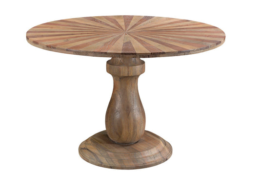 Brown Solid Wood Starburst Dining Table