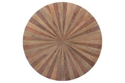 Brown Solid Wood Starburst Dining Table