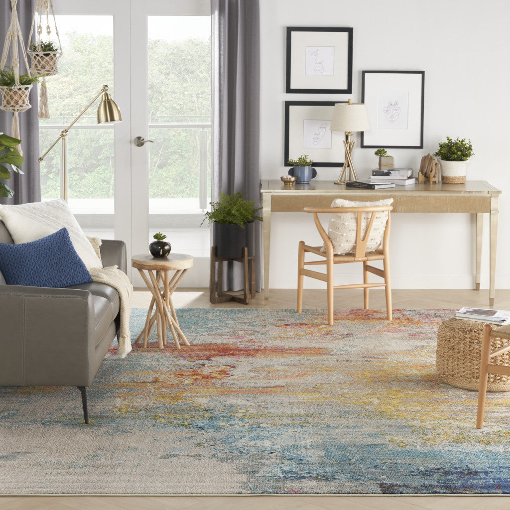 12 x 15 Blue & Gray Power Loom Rug