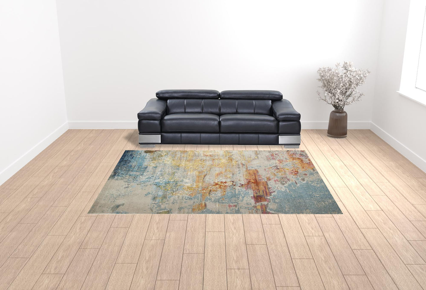 9 x 12 Blue & Gray Power Loom Rug