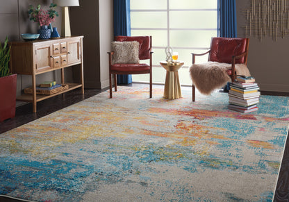 9 x 12 Blue & Gray Power Loom Rug