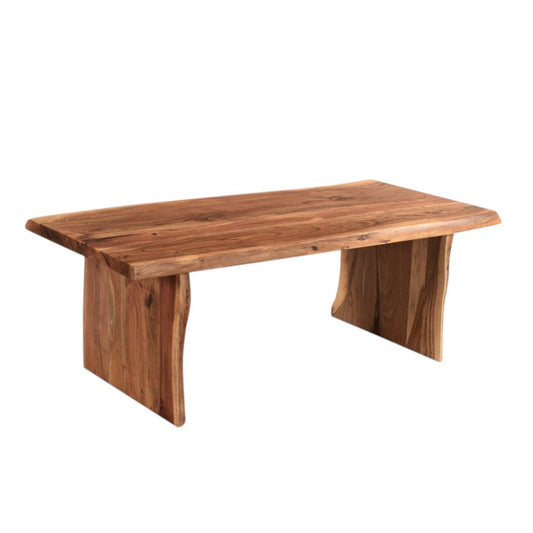 Brown Solid Wood Sled Coffee Table image 4