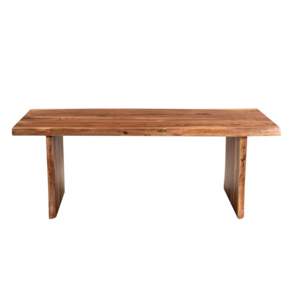 Brown Solid Wood Sled Coffee Table image 3