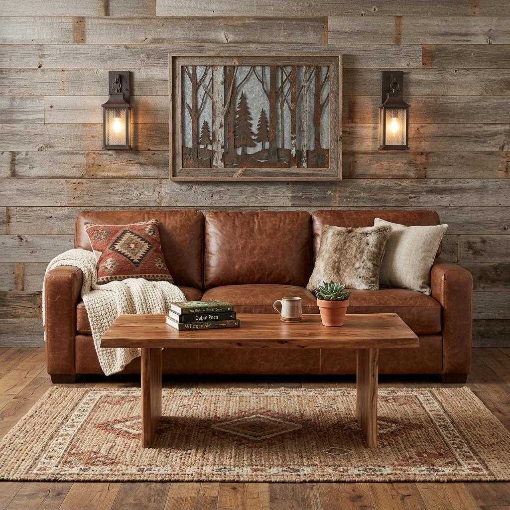 Brown Solid Wood Sled Coffee Table image 1