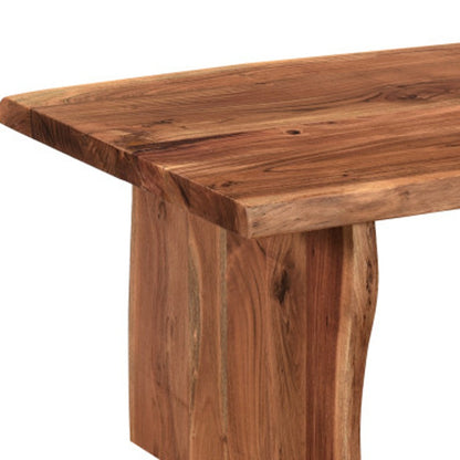 Brown Solid Wood Sled Coffee Table image 7
