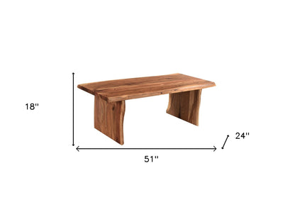 Brown Solid Wood Sled Coffee Table image 9