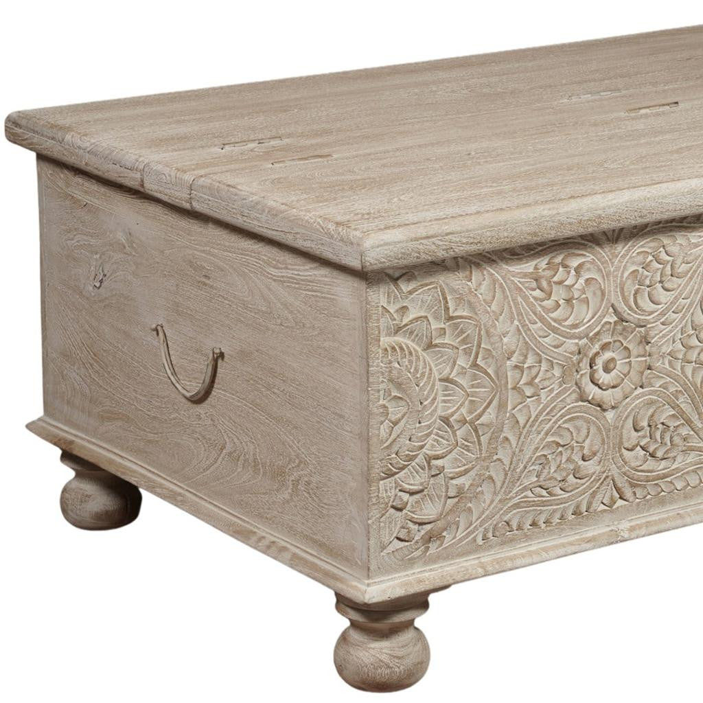 Natural Solid Wood Distressed Lift Top Coffee Table image 5
