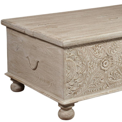 Natural Solid Wood Distressed Lift Top Coffee Table image 5