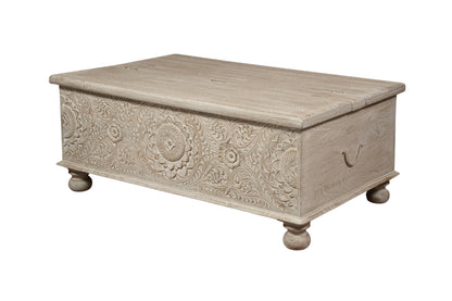 Natural Solid Wood Distressed Lift Top Coffee Table image 3