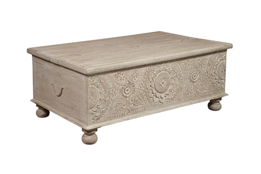 Natural Solid Wood Distressed Lift Top Coffee Table