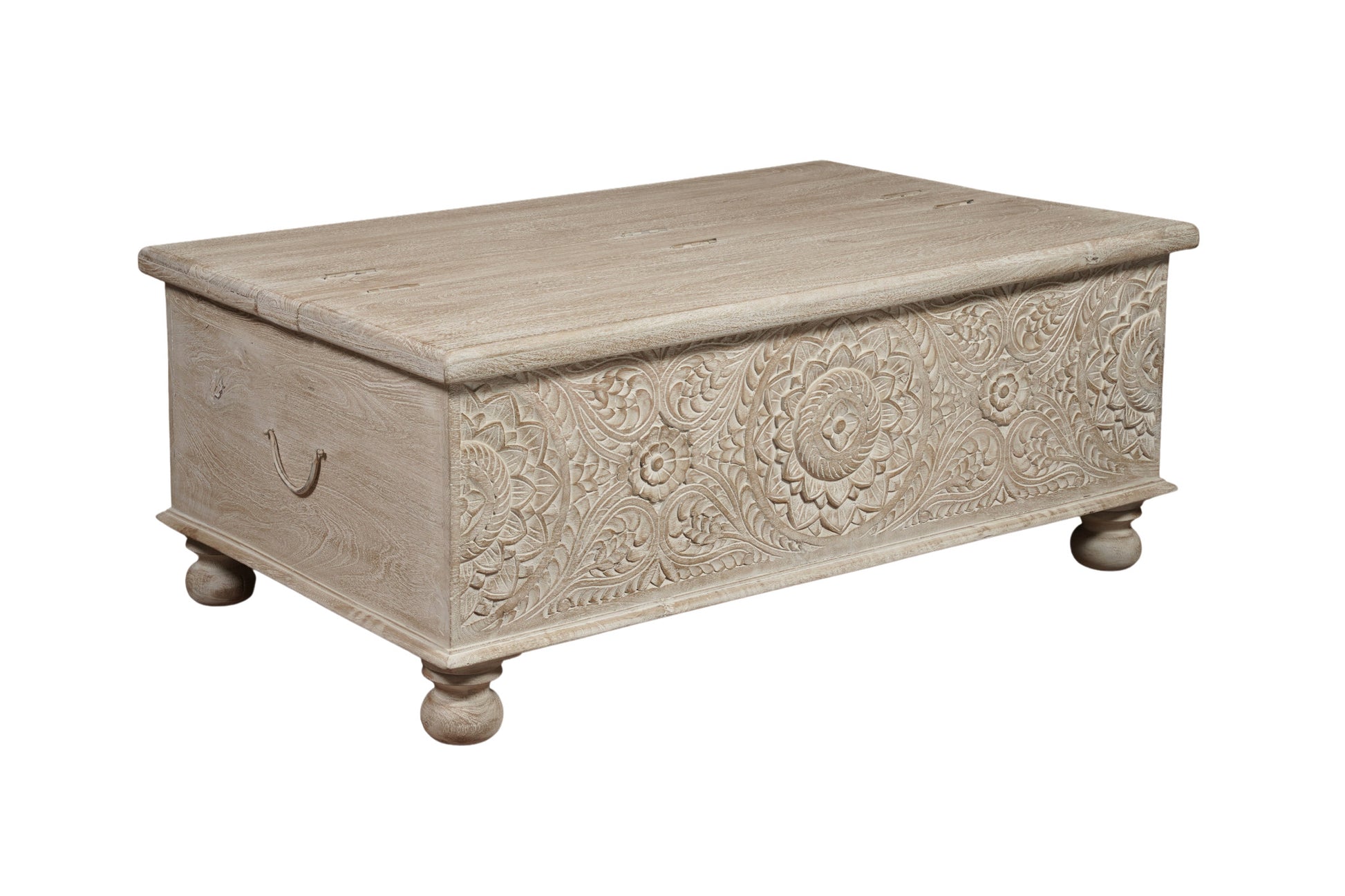 Natural Solid Wood Distressed Lift Top Coffee Table image 2
