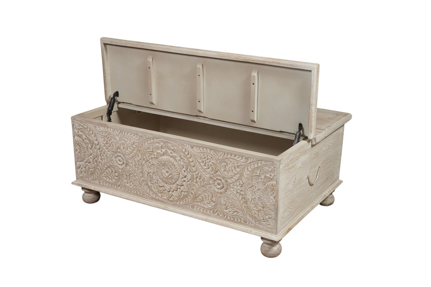 Natural Solid Wood Distressed Lift Top Coffee Table