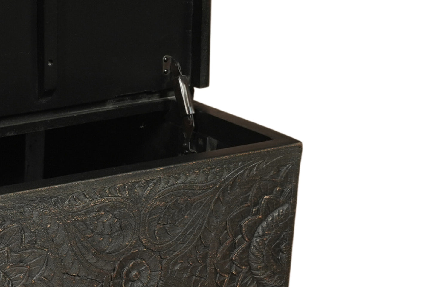 Black Solid Wood Distressed Lift Top Coffee Table