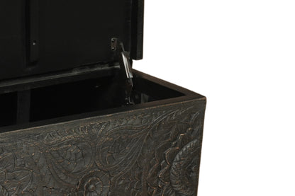 Black Solid Wood Distressed Lift Top Coffee Table