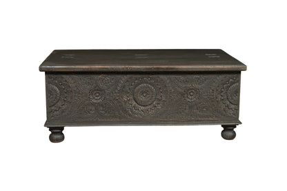 Black Solid Wood Distressed Lift Top Coffee Table