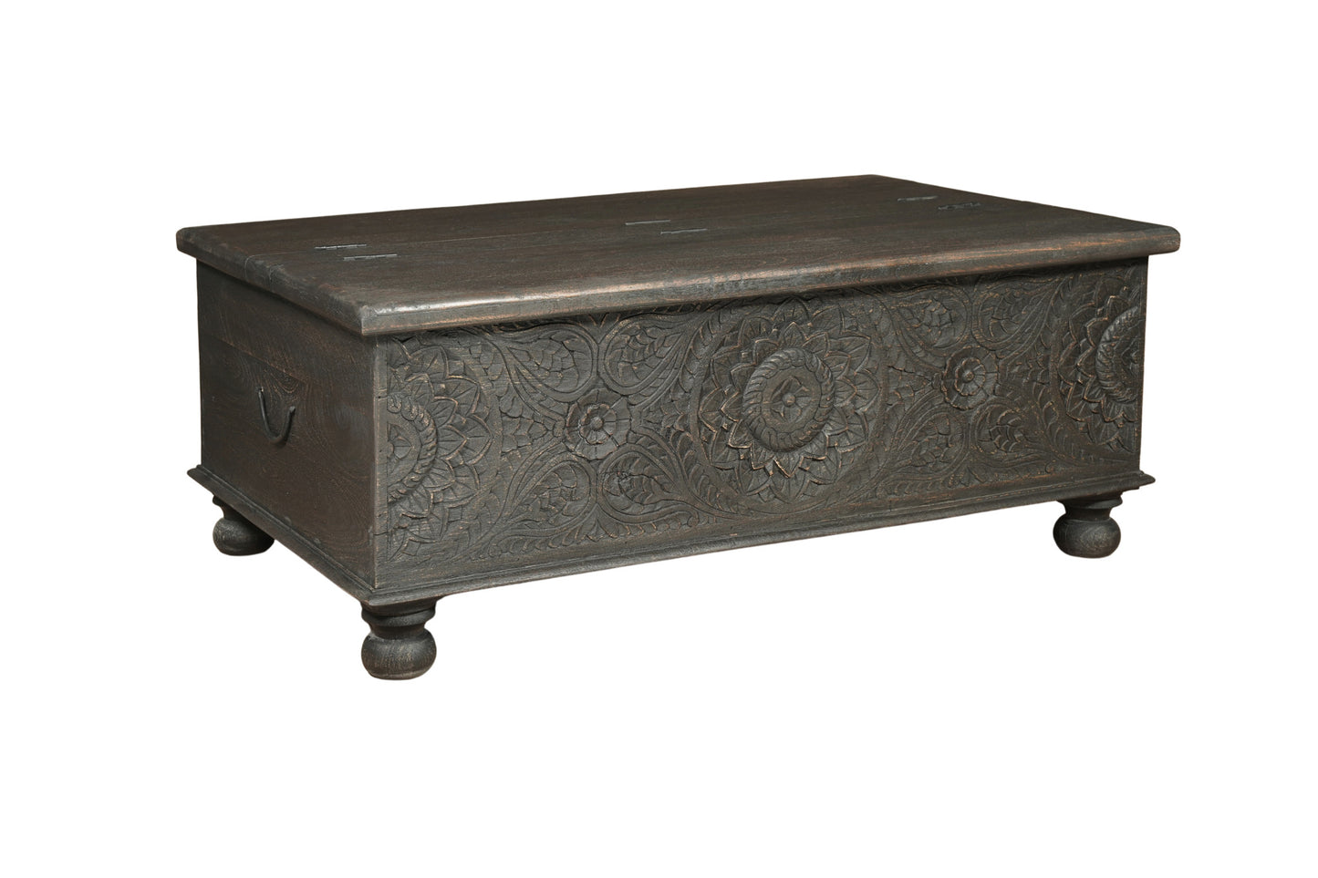 Black Solid Wood Distressed Lift Top Coffee Table