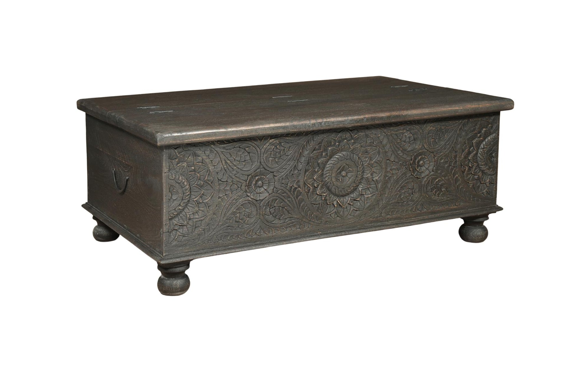 Black Solid Wood Distressed Lift Top Coffee Table image 2