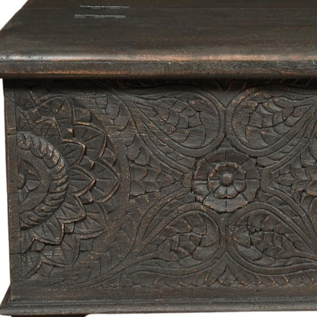 Black Solid Wood Distressed Lift Top Coffee Table image 5