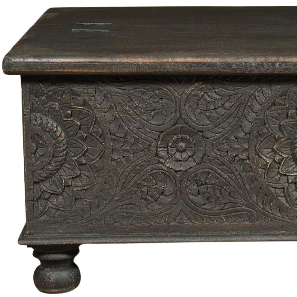 Black Solid Wood Distressed Lift Top Coffee Table image 6
