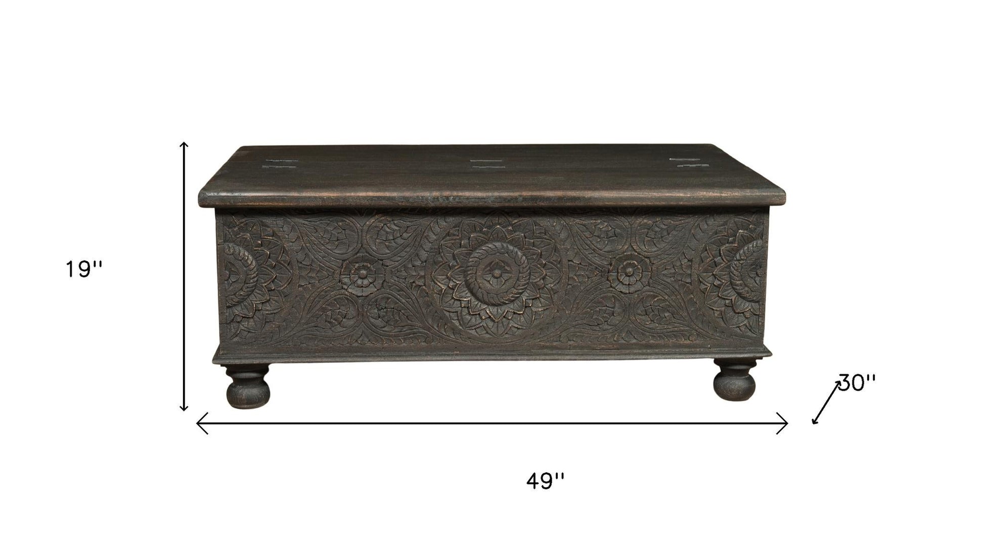 Black Solid Wood Distressed Lift Top Coffee Table image 7