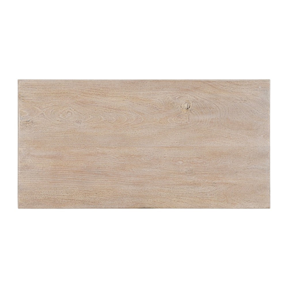White Solid Wood Distressed Coffee Table image 8