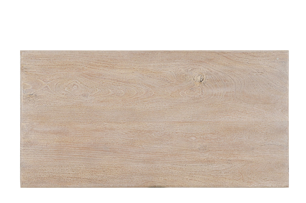 White Solid Wood Distressed Coffee Table