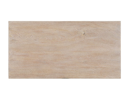 White Solid Wood Distressed Coffee Table