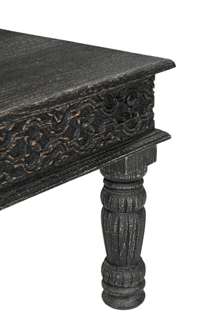 Black Solid Wood Distressed Coffee Table image 8