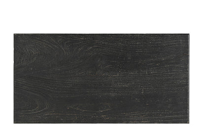 Black Solid Wood Distressed Coffee Table