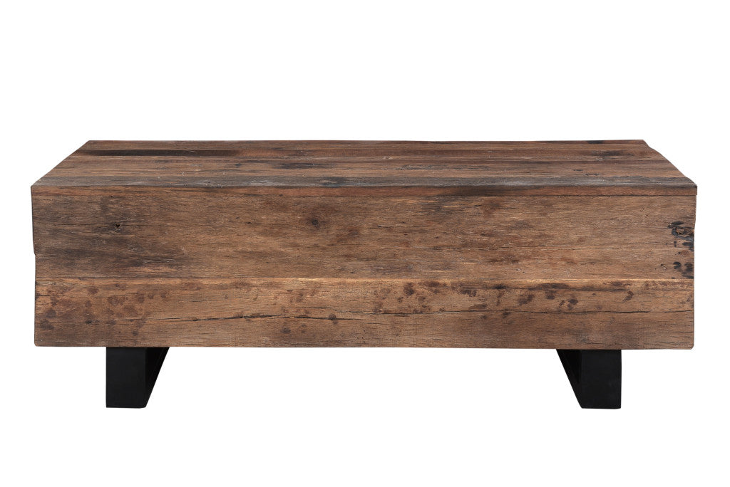 Dark Brown & Black Distressed Coffee Table