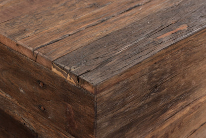 Dark Brown & Black Distressed Coffee Table