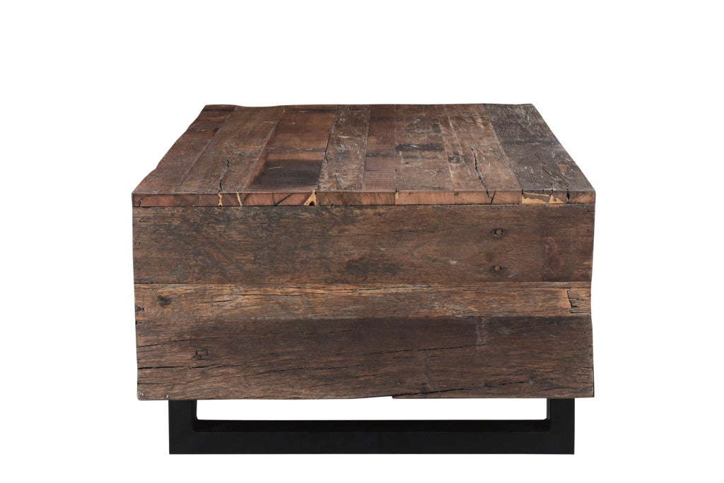 Dark Brown & Black Distressed Coffee Table