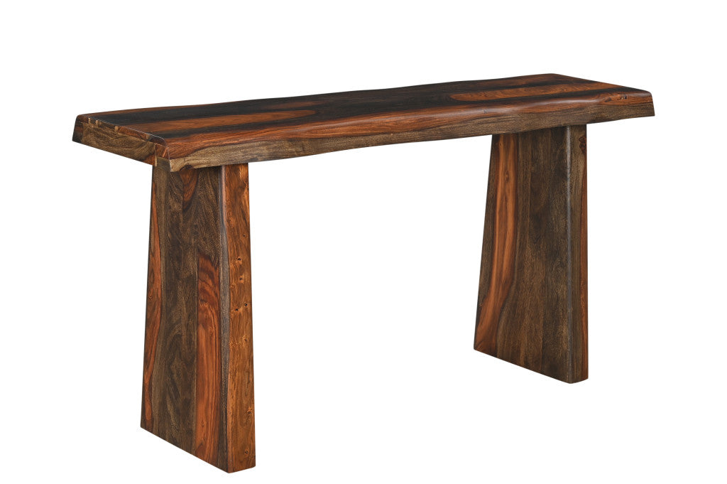 Dark Brown Solid Wood Frame Console Table