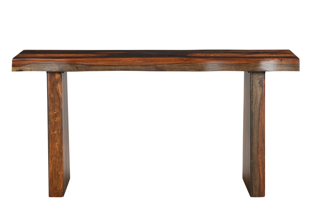 Dark Brown Solid Wood Frame Console Table