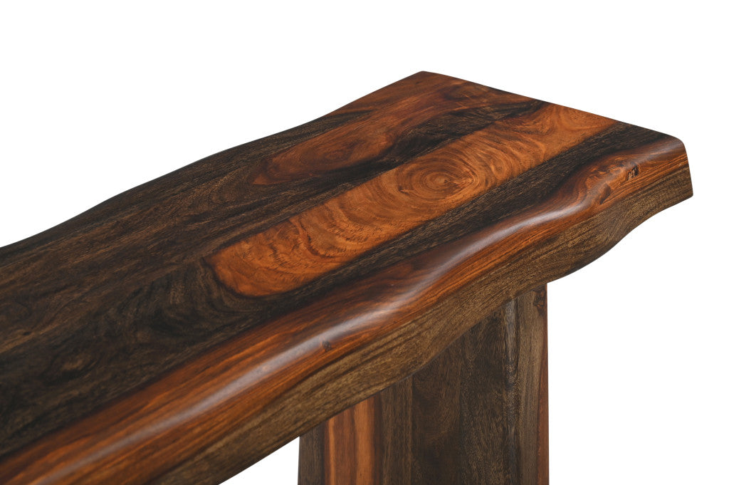 Dark Brown Solid Wood Frame Console Table