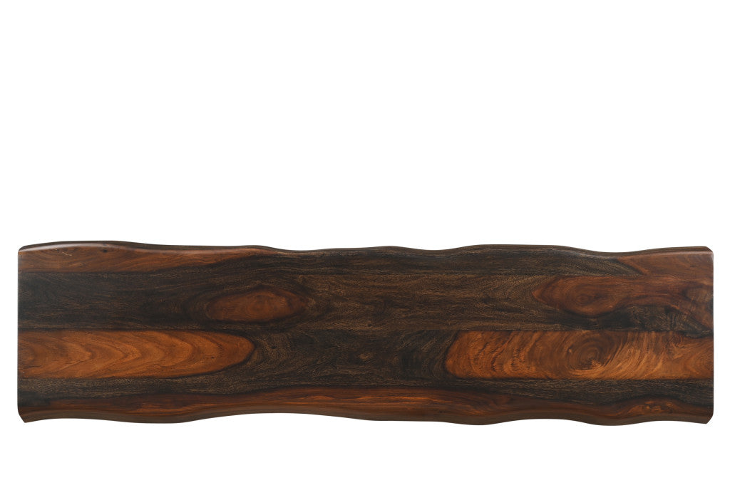 Dark Brown Solid Wood Frame Console Table