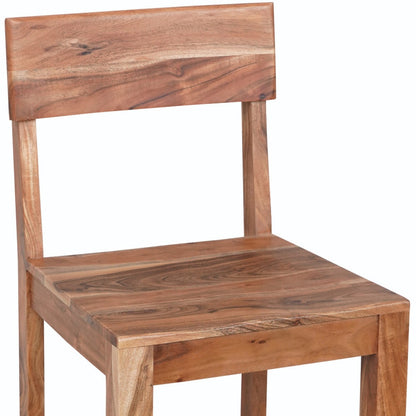 Brown Solid Wood Counter Height Bar Chair