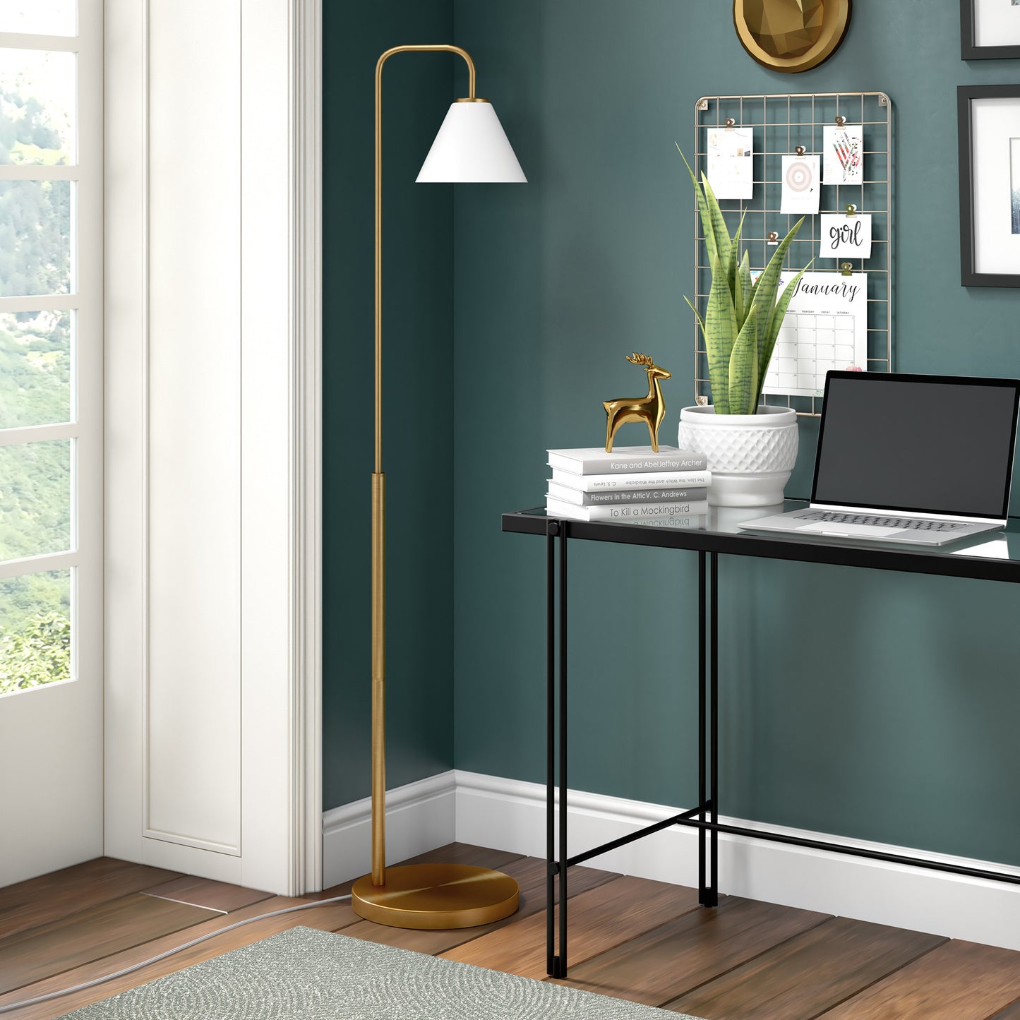 Brass Floor Lamp w/ Shade