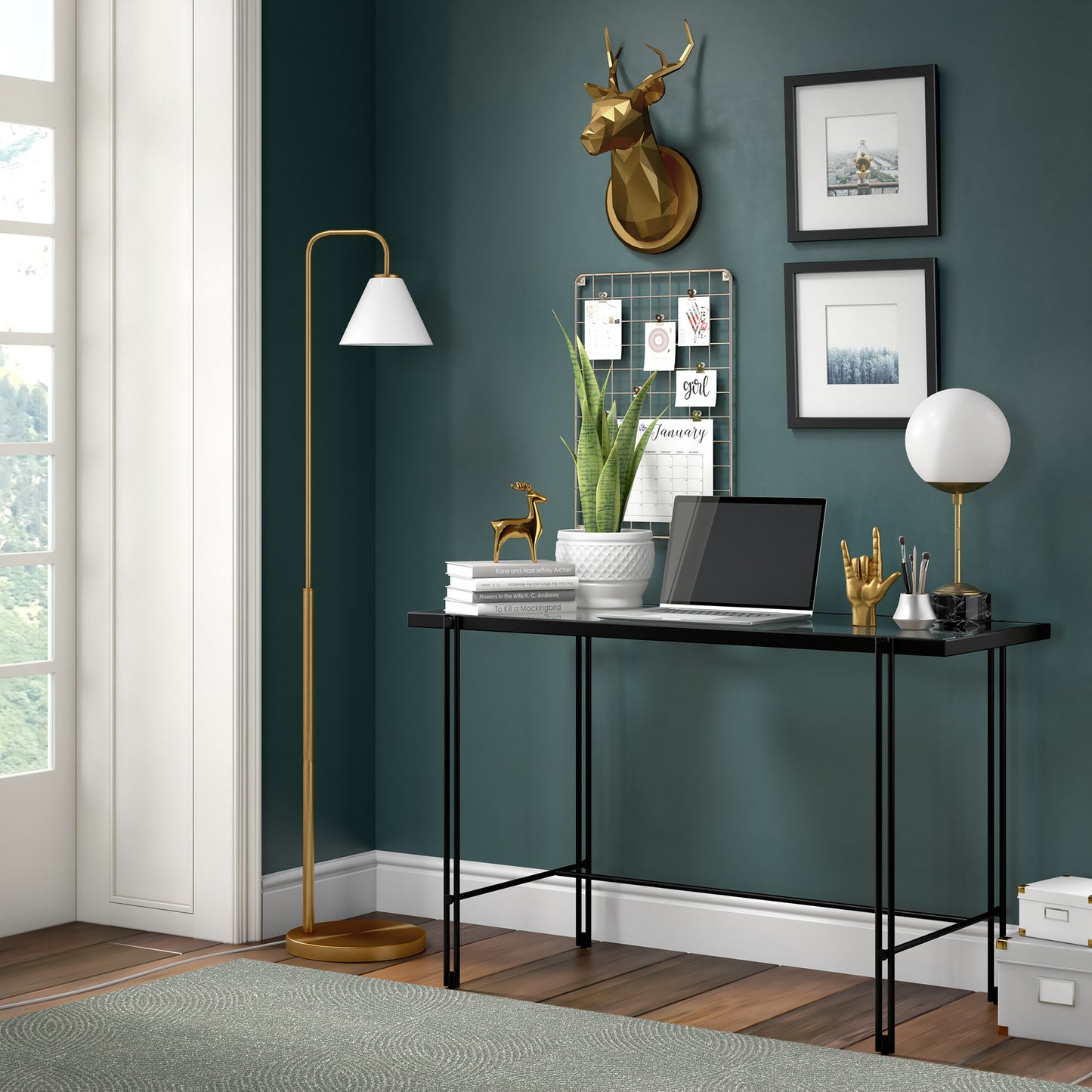Brass Floor Lamp w/ Shade