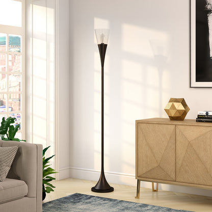 Black Torchiere Floor Lamp w/ Shade
