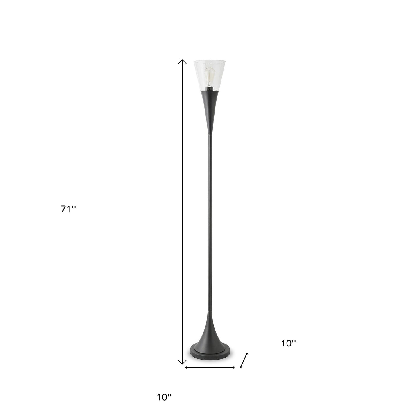 Black Torchiere Floor Lamp w/ Shade