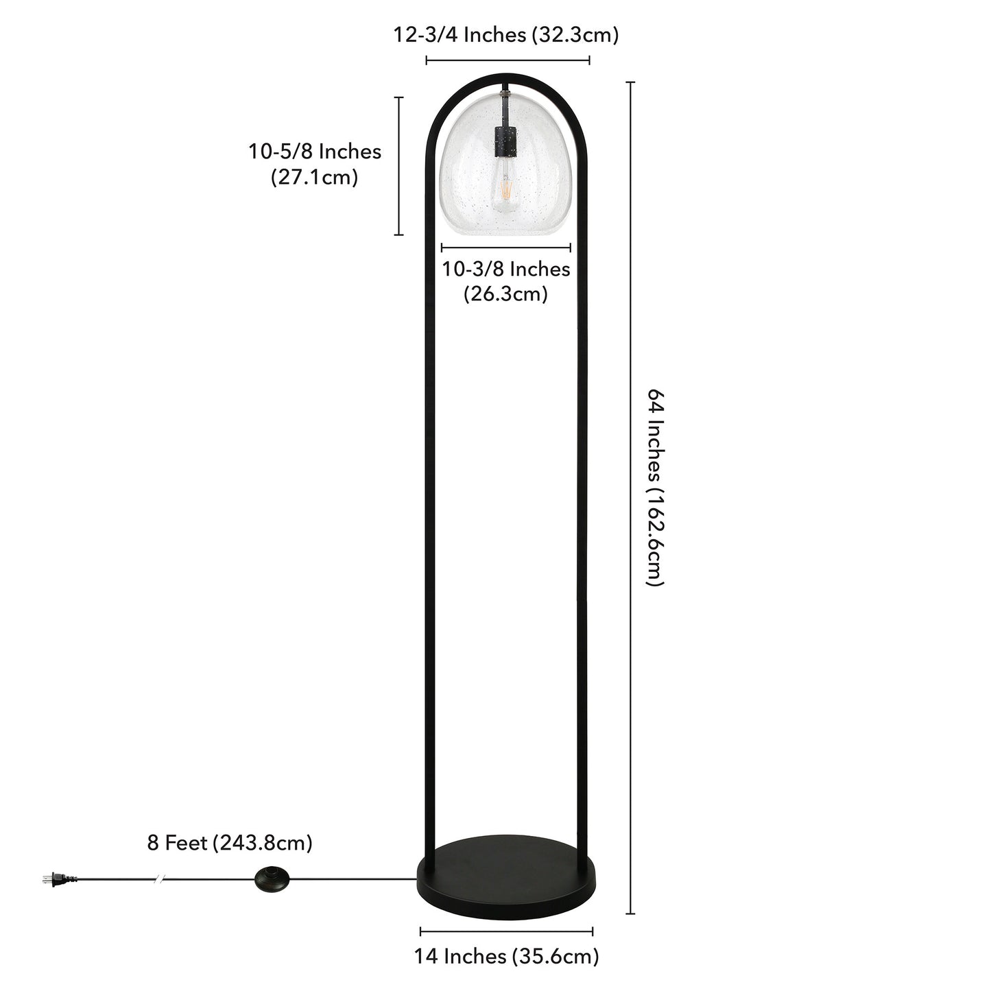 Black Column Floor Lamp w/ Shade